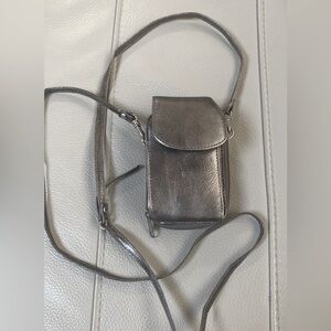 Metallic Silver Crossbody Bag